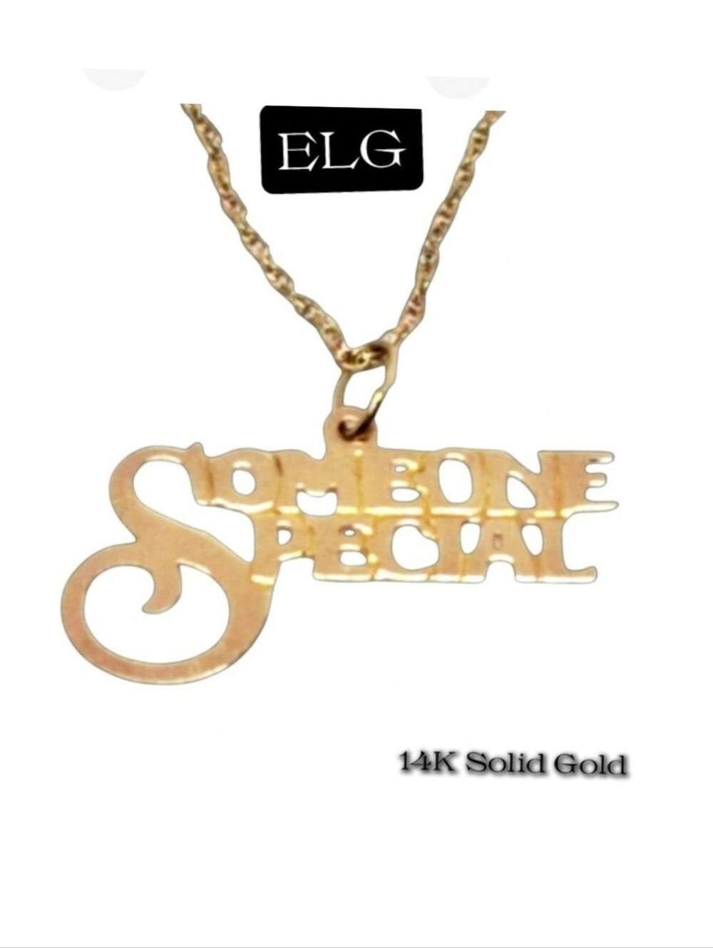.ELG 14K Solid Gold “Someone Special” Pendant Necklace 18” 1.29g NWOT